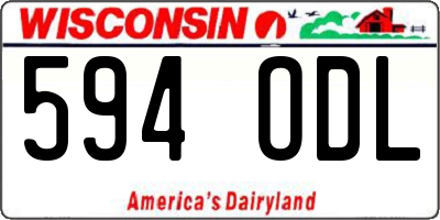 WI license plate 594ODL