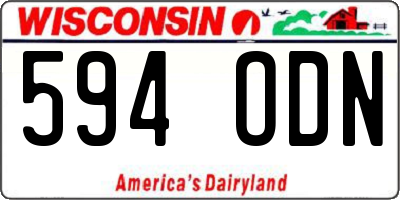 WI license plate 594ODN