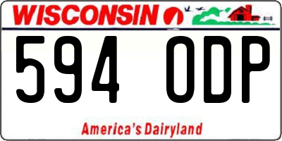 WI license plate 594ODP