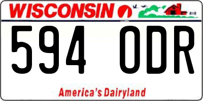 WI license plate 594ODR