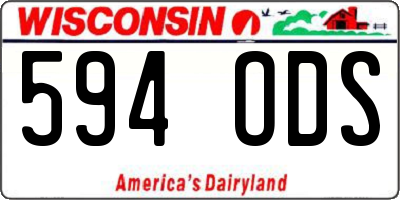 WI license plate 594ODS