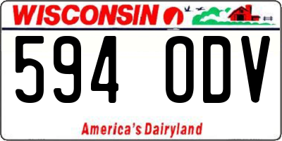 WI license plate 594ODV