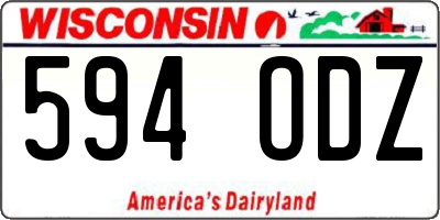 WI license plate 594ODZ