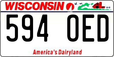 WI license plate 594OED