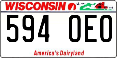 WI license plate 594OEO