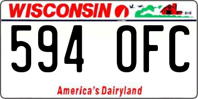 WI license plate 594OFC