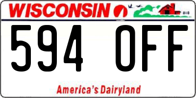 WI license plate 594OFF