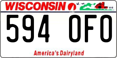 WI license plate 594OFO