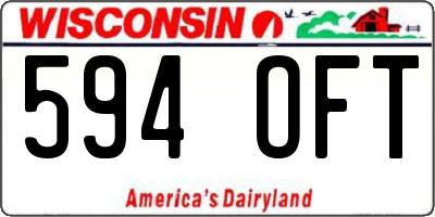 WI license plate 594OFT