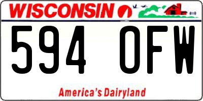 WI license plate 594OFW