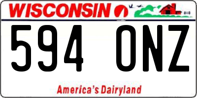 WI license plate 594ONZ