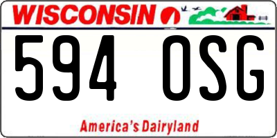 WI license plate 594OSG