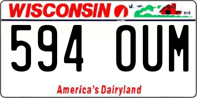 WI license plate 594OUM