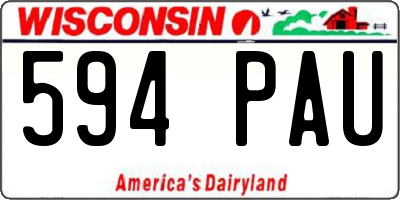 WI license plate 594PAU