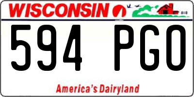 WI license plate 594PGO
