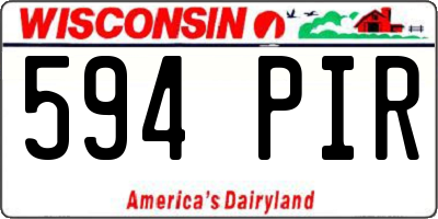 WI license plate 594PIR