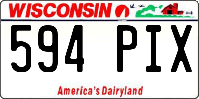 WI license plate 594PIX