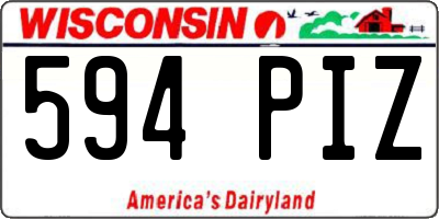 WI license plate 594PIZ