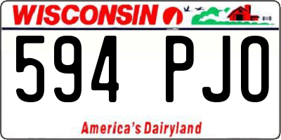WI license plate 594PJO