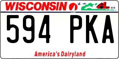 WI license plate 594PKA