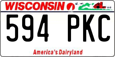 WI license plate 594PKC