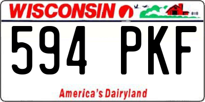WI license plate 594PKF