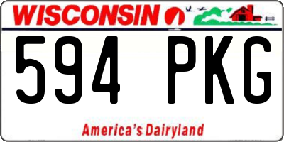 WI license plate 594PKG