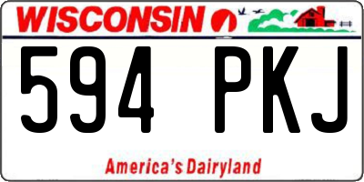 WI license plate 594PKJ