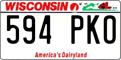WI license plate 594PKO