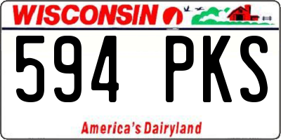 WI license plate 594PKS