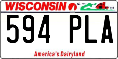WI license plate 594PLA