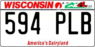 WI license plate 594PLB