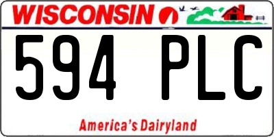 WI license plate 594PLC