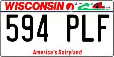 WI license plate 594PLF
