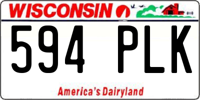 WI license plate 594PLK