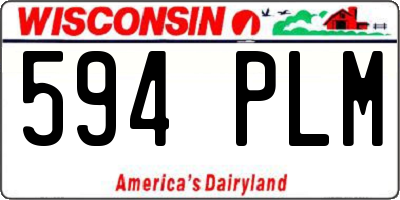 WI license plate 594PLM
