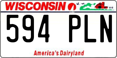 WI license plate 594PLN
