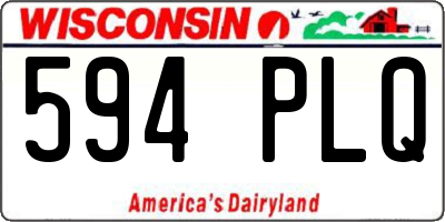 WI license plate 594PLQ