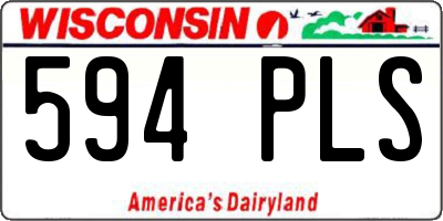 WI license plate 594PLS