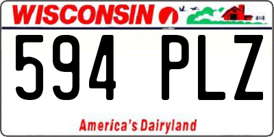 WI license plate 594PLZ