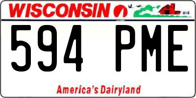WI license plate 594PME