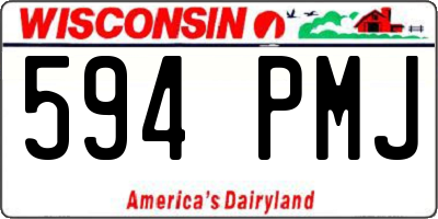 WI license plate 594PMJ