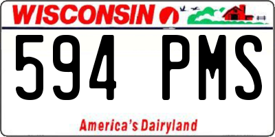 WI license plate 594PMS