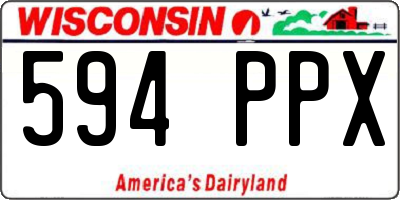 WI license plate 594PPX