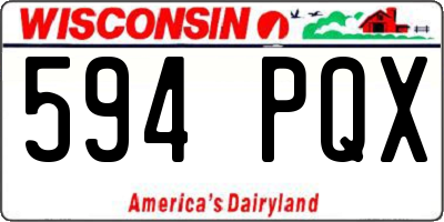 WI license plate 594PQX
