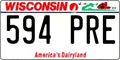 WI license plate 594PRE