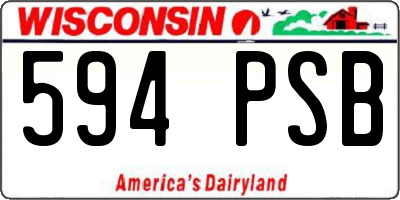 WI license plate 594PSB