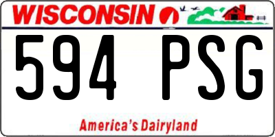 WI license plate 594PSG