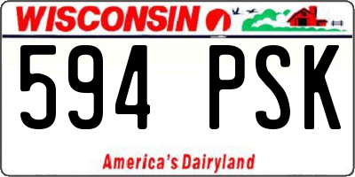 WI license plate 594PSK