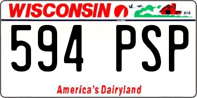 WI license plate 594PSP